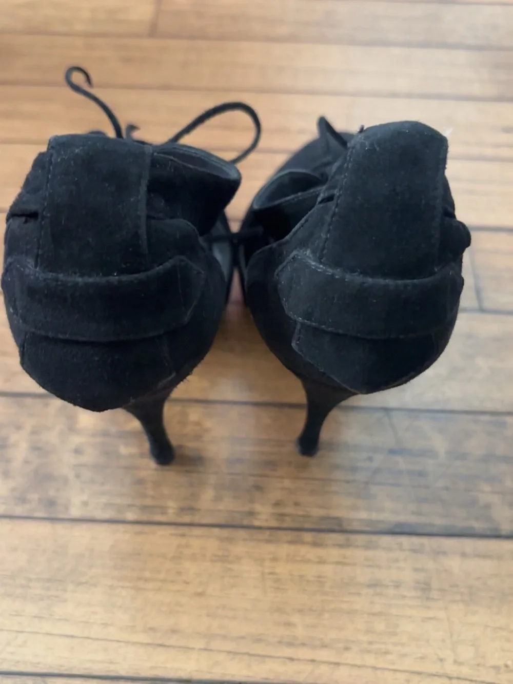 Brian Atwood Suede Black Lace-Up Heels